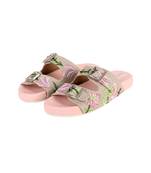 Thread work pink jute sliders