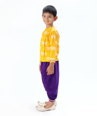 Trunk tales boys yellow kurta with dhoti 2