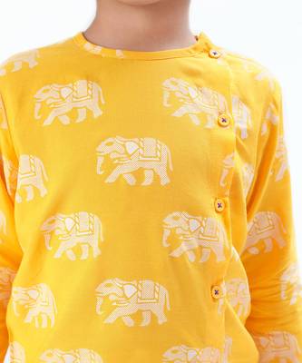 Trunk tales boys yellow kurta with dhoti 4