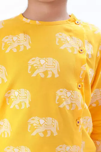 Trunk tales boys yellow kurta with dhoti