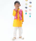 Trunk tales boys yellow kurta jacket set