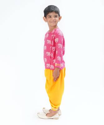 Trunk tales boys pink kurta with dhoti 2