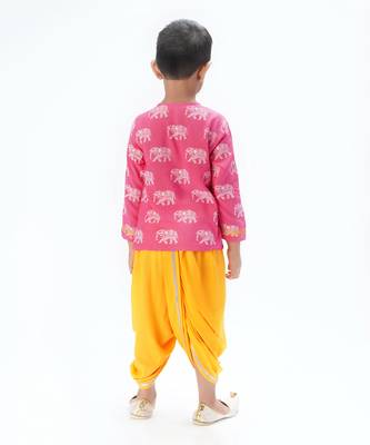 Trunk tales boys pink kurta with dhoti 3
