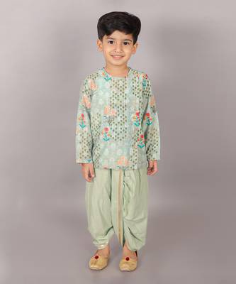 Fusion fair boys green kurta with dhoti 1