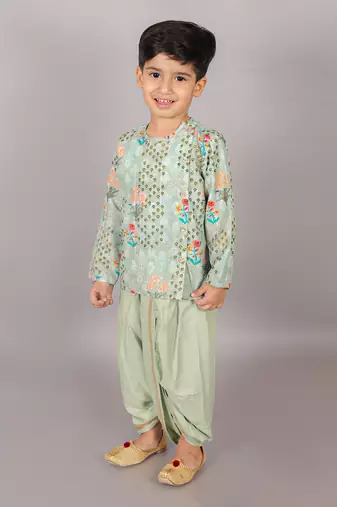 Fusion fair boys green kurta with dhoti