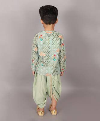Fusion fair boys green kurta with dhoti 3