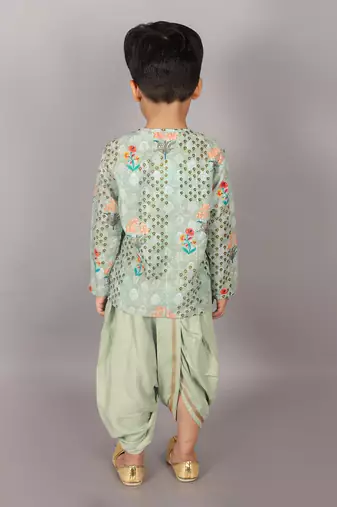 Fusion fair boys green kurta with dhoti