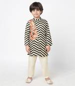 Chromatic fusion boys  black & white stripe kurta with pant