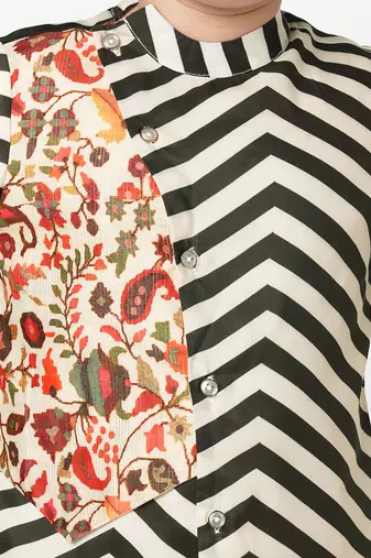 Chromatic fusion boys  black & white stripe kurta with pant