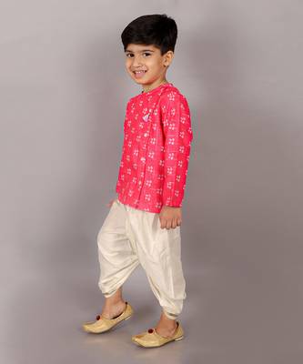 Folklore boys pink kurta with dhoti 2
