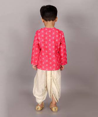 Folklore boys pink kurta with dhoti 3
