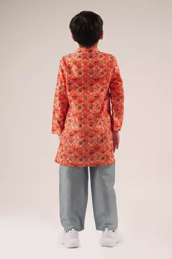 Raangoli boys orange kurta with pyjama