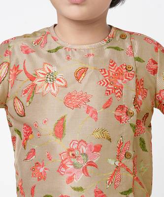 Golden weaves boys beige kurta with dhoti 3
