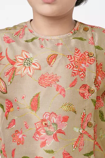 Golden weaves boys beige kurta with dhoti