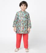 Golden weaves blue kurta with pant