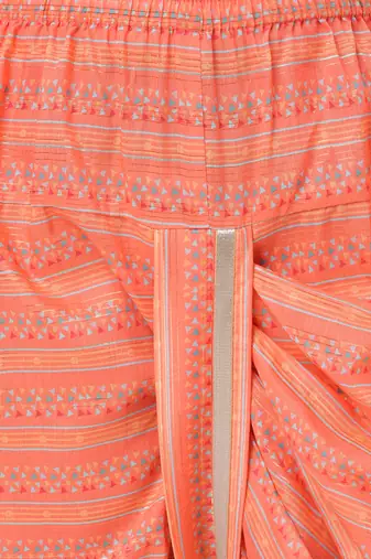 Golden weaves boys orange kurta with dhoti