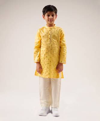 Mehfil yellow boys kurta with pant 1