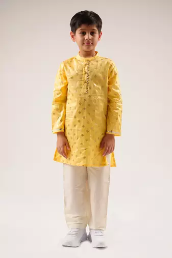 Mehfil yellow boys kurta with pant