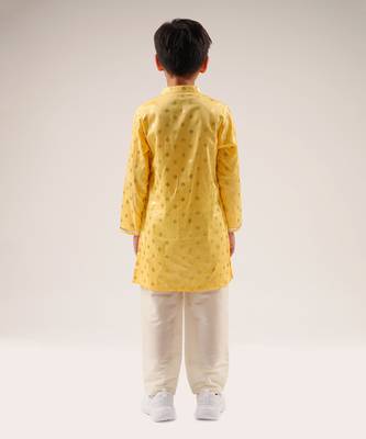 Mehfil yellow boys kurta with pant 3