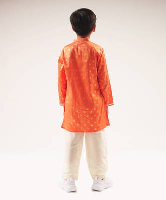 Mehfil orange boys kurta with pant 3
