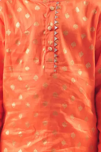Mehfil orange boys kurta with pant