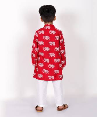 Trunk tales boys red kurta with pant 4