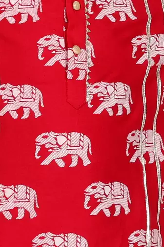 Trunk tales boys red kurta with pant