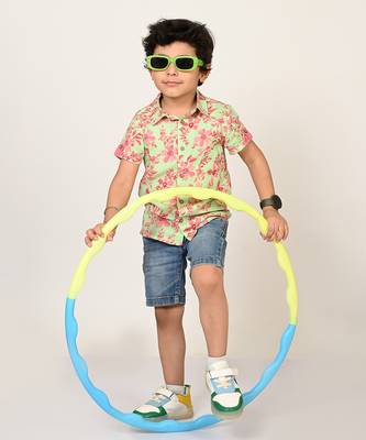 Sassy boho boys pink shirt 1