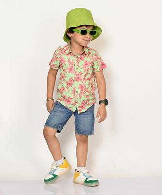 Sassy boho boys pink shirt 2