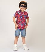 Sassy boho boys purple shirt