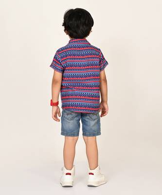Sassy boho boys blue shirt 3