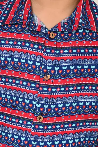 Sassy boho boys blue shirt
