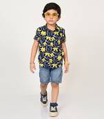 Sassy boho boys navy shirt