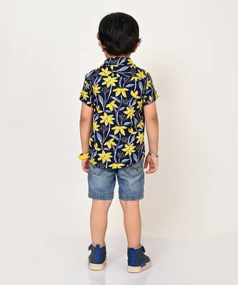 Sassy boho boys navy shirt 3