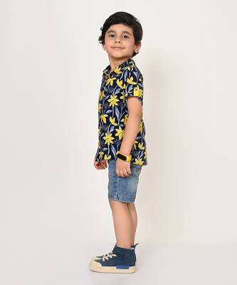 Sassy boho boys navy shirt 4