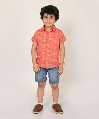 Sassy boho boys orange shirt 1