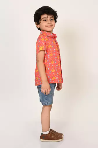Sassy boho boys orange shirt
