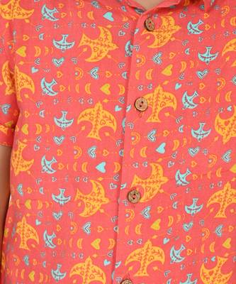 Sassy boho boys orange shirt 3