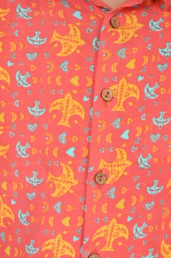 Sassy boho boys orange shirt