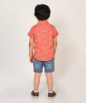 Sassy boho boys orange shirt 4