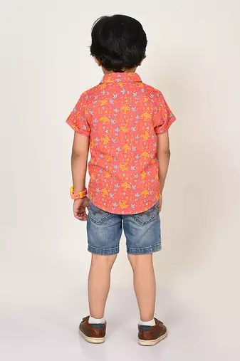 Sassy boho boys orange shirt
