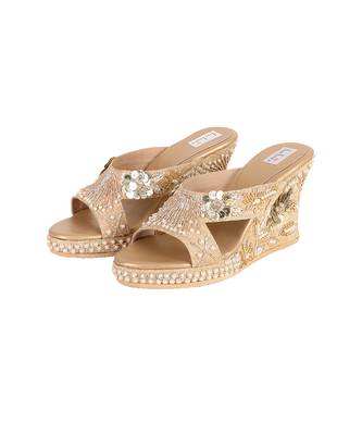 Zardosi embroidered wedges 1