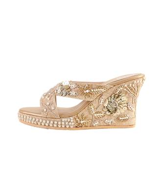 Zardosi embroidered wedges 2