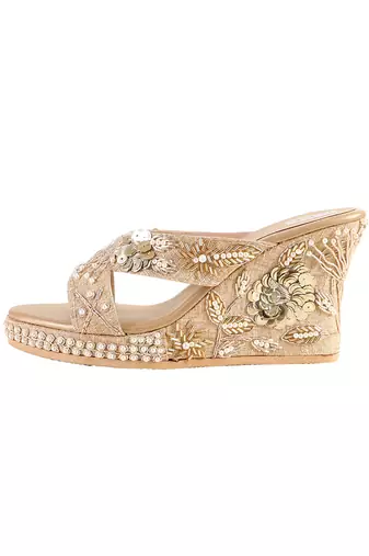 Zardosi embroidered wedges