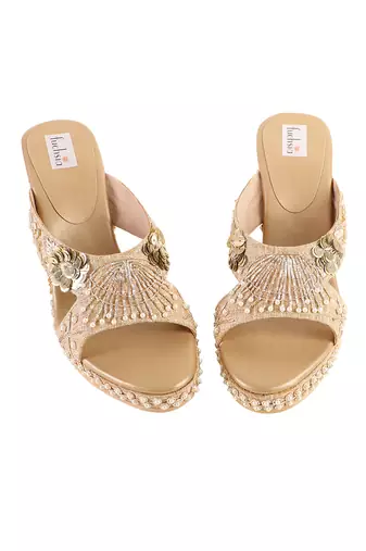 Zardosi embroidered wedges