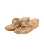 Sequin embellished jute heels