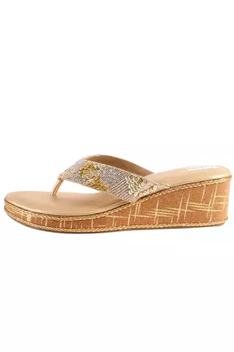 Sequin embellished jute heels