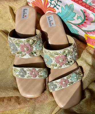 Multicolour thread embroidered heels 5