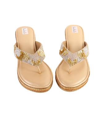 Sequin embellished jute heels 4