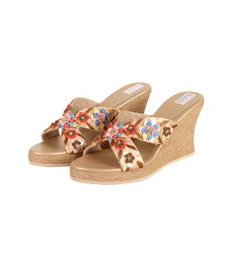 Crystal embellished gold wedges 1